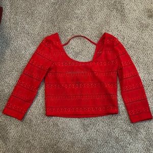 Forever 21 red coral crop top shirt